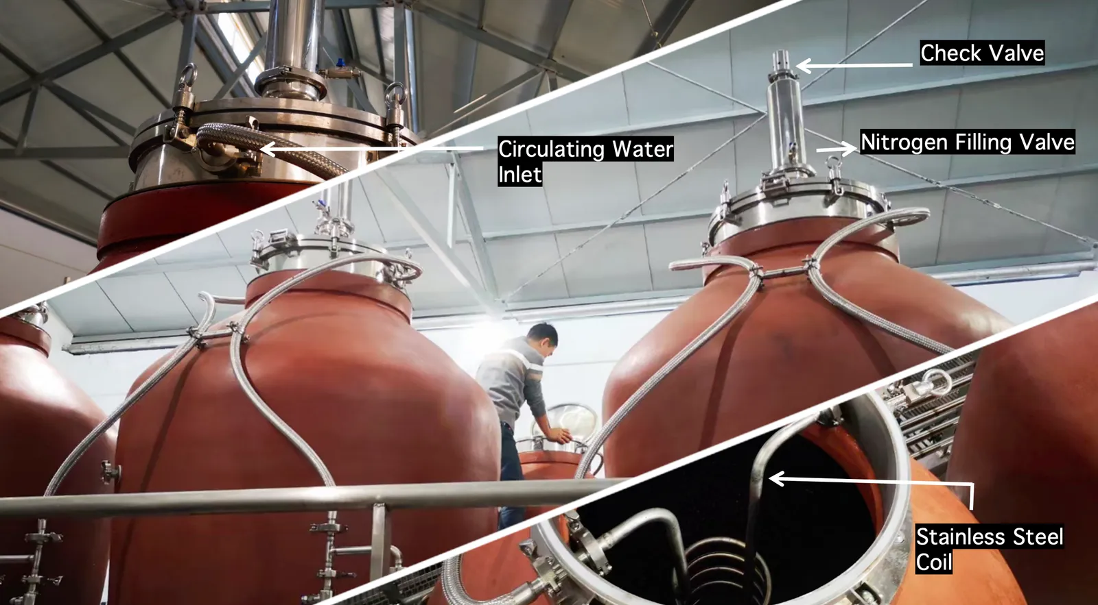 Ceramic amphora sampling valve and gas control system for fermentation
